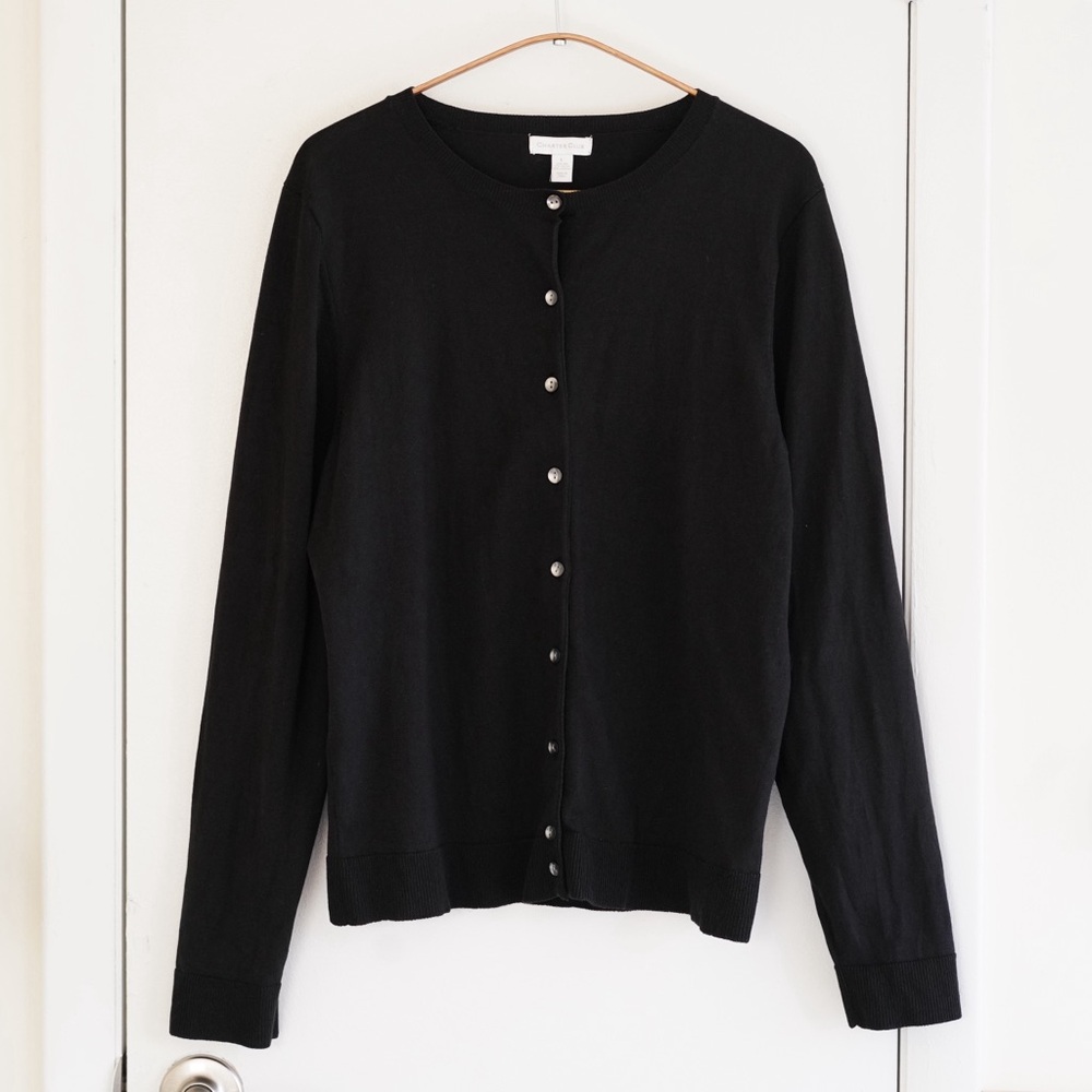 Charter Club Silk blend cardigan size L